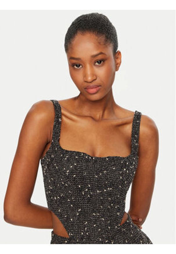 BARDOT - Bardot Top Corset 56865TB3 Czarny Slim Fit. Kolor: czarny. Materiał: bawełna, syntetyk