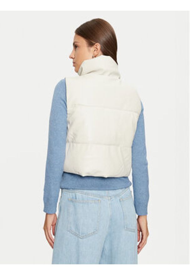 only - ONLY Bezrękawnik Elsie 15322028 Beżowy Regular Fit. Kolor: beżowy. Materiał: skóra. Długość rękawa: bez rękawów