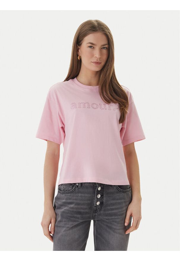 only - ONLY T-Shirt Rhine 15368901 Różowy Boxy Fit. Kolor: różowy. Materiał: bawełna