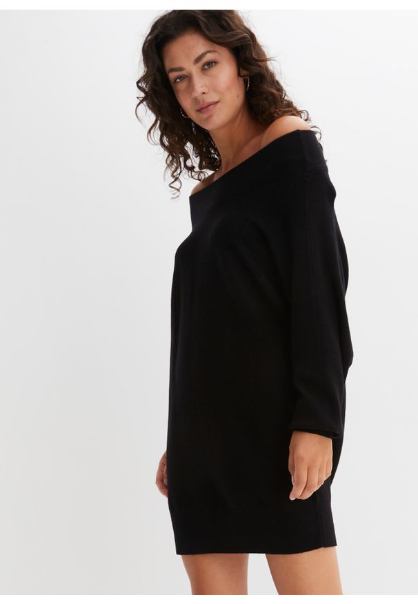 bonprix - Sweter off-shoulder. Kolor: czarny