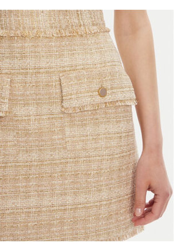 Marciano Guess Spódnica mini 5GGD15 7302A Beżowy Regular Fit. Kolor: beżowy. Materiał: bawełna