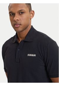 Napapijri Polo E-Small Box NP0A88TQ Czarny Relaxed Fit. Typ kołnierza: polo. Kolor: czarny. Materiał: bawełna #5