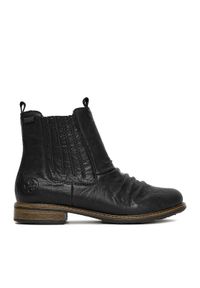 Rieker Botki 74855-00 Czarny. Kolor: czarny. Materiał: skóra