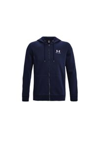 Bluza z kapturem z pełnym zamkiem błyskawicznym Under Armour Essential Fleece. Typ kołnierza: kaptur. Kolor: biały, niebieski, wielokolorowy. Sport: bieganie #1