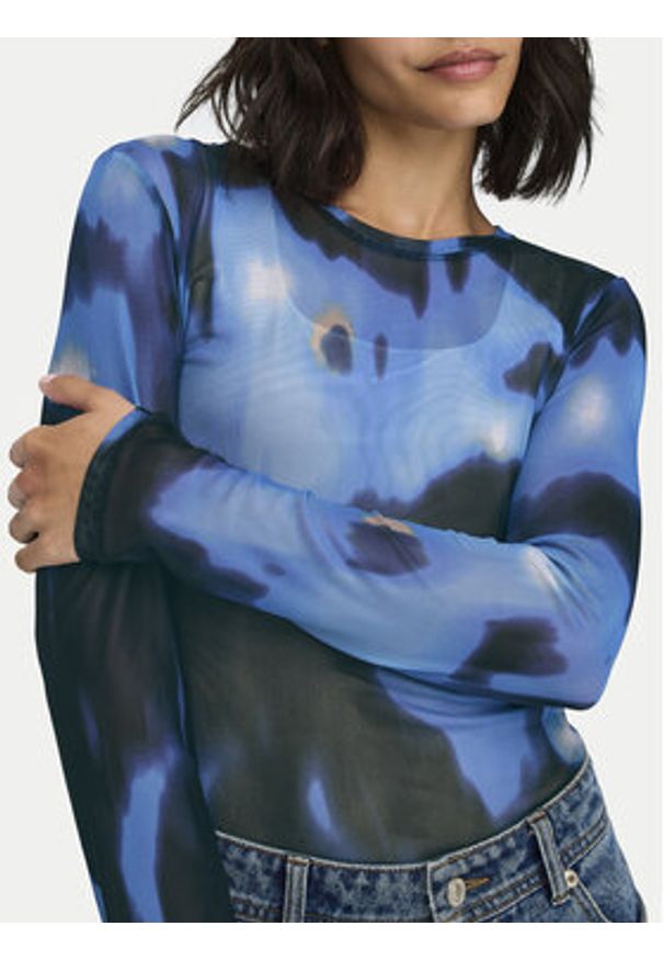 JDY Bluzka Elsa 15303787 Niebieski Slim Fit. Kolor: niebieski. Materiał: syntetyk