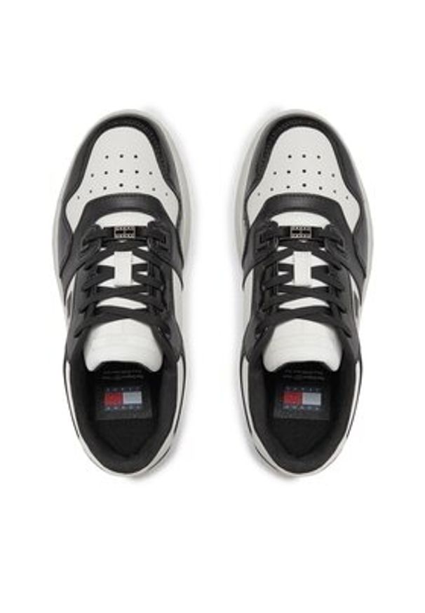 Tommy Jeans Sneakersy Tjw Retro Basket Flatform Patent EN0EN02523 Écru. Materiał: skóra