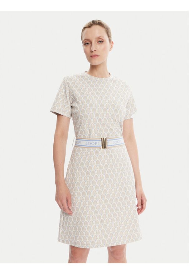 JOOP! Sukienka codzienna 58 253JE58Trish 30047790 Beżowy Regular Fit. Okazja: na co dzień. Kolor: beżowy. Materiał: syntetyk. Typ sukienki: proste. Styl: casual