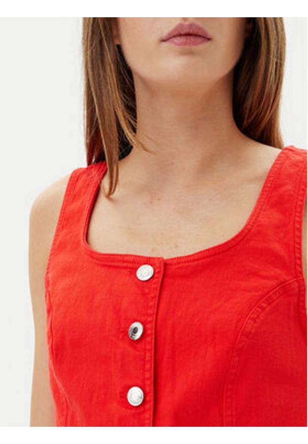 Vero Moda Kamizelka Wild Alinia 10323777 Czerwony Slim Fit. Kolor: czerwony. Materiał: bawełna