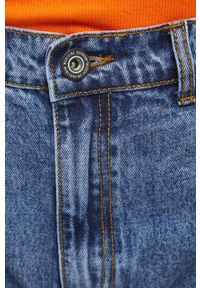 medicine - Medicine szorty jeansowe damskie kolor niebieski gładkie high waist. Stan: podwyższony. Kolor: niebieski. Materiał: jeans. Wzór: gładki #2