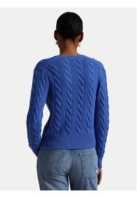 Polo Ralph Lauren Kardigan 211972104012 Niebieski Slim Fit. Typ kołnierza: polo. Kolor: niebieski. Materiał: wełna #5