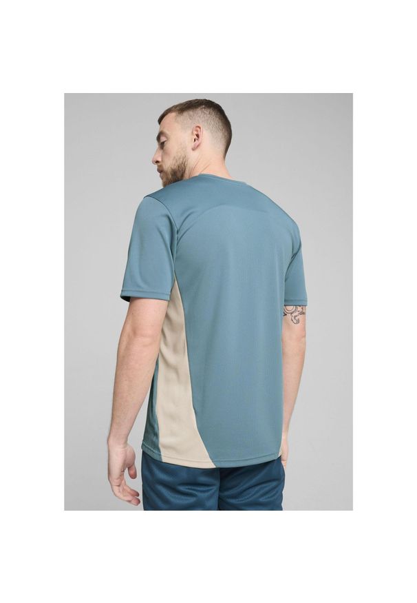 Puma - Męska koszulka treningowa Olympique Marsylia PUMA Bold Blue Putty Beige. Kolor: wielokolorowy, beżowy, niebieski. Materiał: materiał