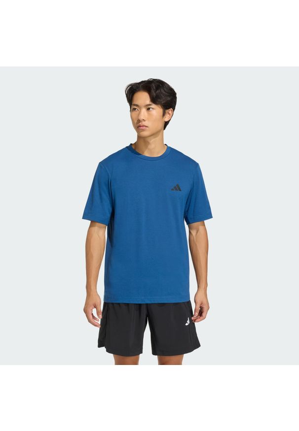 Adidas - Koszulka Workout Essentials Feelready. Kolor: niebieski. Technologia: ClimaCool (Adidas). Sport: fitness