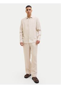 Jack & Jones Chinosy St. Karl 12253120 Beżowy Loose Leg. Kolor: beżowy. Materiał: len #4