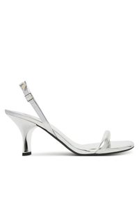 Calvin Klein Sandały Sculpt Kitt Heel Strappy Lth Met HW0HW02709 Srebrny. Kolor: srebrny. Materiał: skóra #1