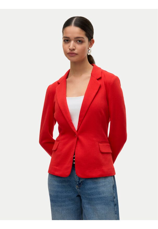 Vero Moda Marynarka Julia 10154123 Czerwony Regular Fit. Kolor: czerwony. Materiał: syntetyk, wiskoza