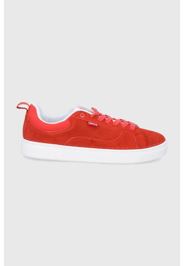 Levi's® - Levi's Buty Caples 2.0 kolor czerwony. Okazja: na spotkanie biznesowe. Nosek buta: okrągły. Zapięcie: sznurówki. Kolor: czerwony. Materiał: guma