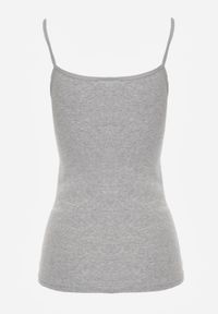 Born2be - Ciemnoszary Bieliźniany Top z Bawełny Ozdobiony Koronkową Lamówką Bervina. Kolor: szary. Materiał: bawełna, koronka. Wzór: aplikacja #2