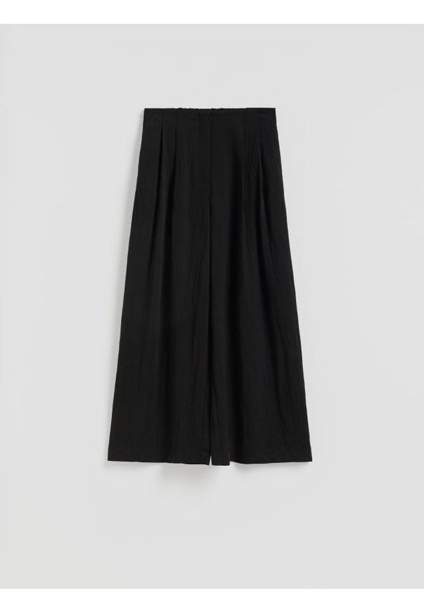 Reserved - Spodnie z lyocellem - czarny. Kolor: czarny. Materiał: wiskoza, tkanina