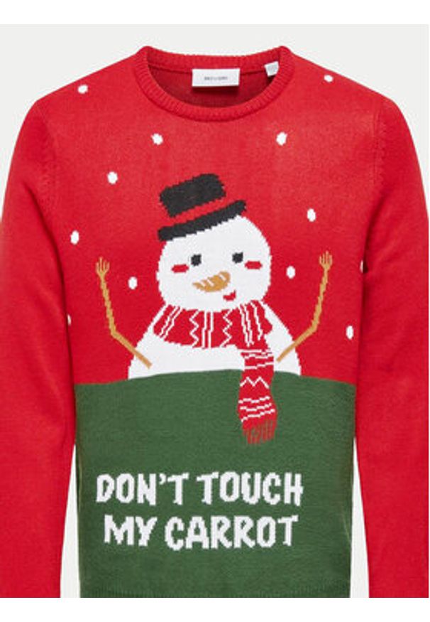 Only & Sons Sweter Xmas 22031170 Czerwony Regular Fit. Kolor: czerwony. Materiał: syntetyk