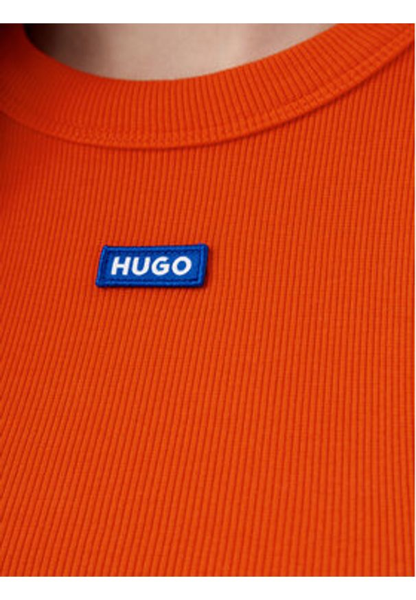 Hugo - HUGO T-Shirt Baby 50510749 Pomarańczowy Slim Fit. Kolor: pomarańczowy. Materiał: bawełna