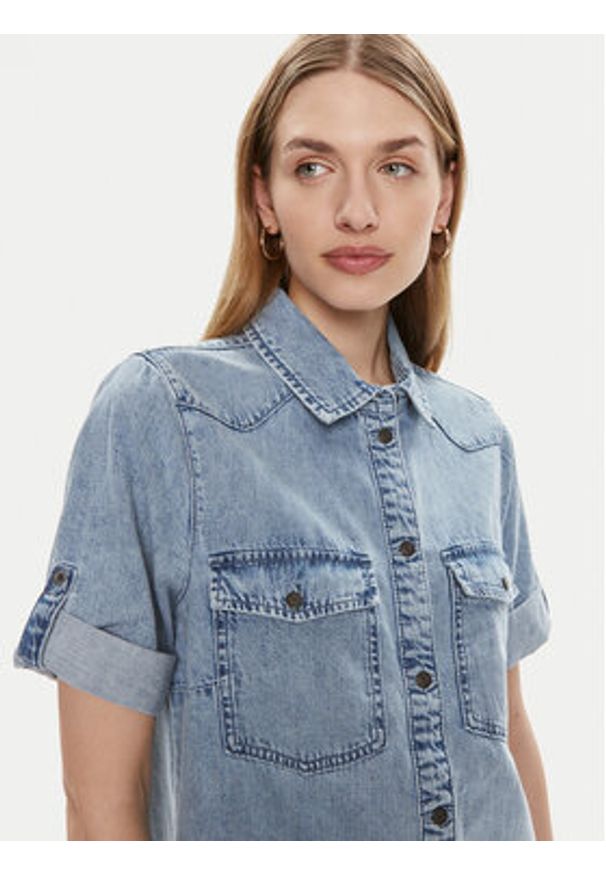 Noisy may - Noisy May Sukienka jeansowa New Signe 27030041 Niebieski Loose Fit. Kolor: niebieski. Materiał: bawełna
