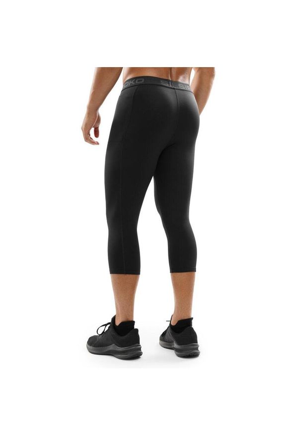 SIROKO - Męskie treningowe legginsy rybaczki Fitness Siroko Enlli. Kolor: czarny. Materiał: materiał. Sport: fitness