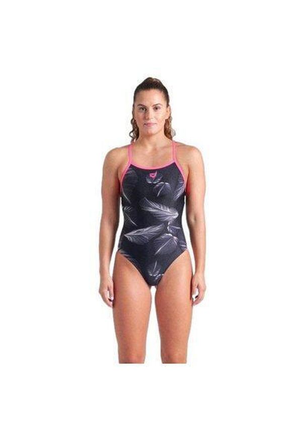 Damski kostium kąpielowy 1-częściowy Arena Frozen Leave Ligh. Kolor: czarny, różowy, wielokolorowy