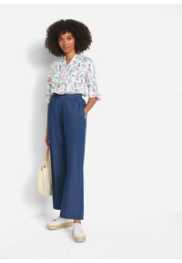 bonprix - Lekkie dżinsy z gumką w talii, szerokie nogawki. Kolor: niebieski #2