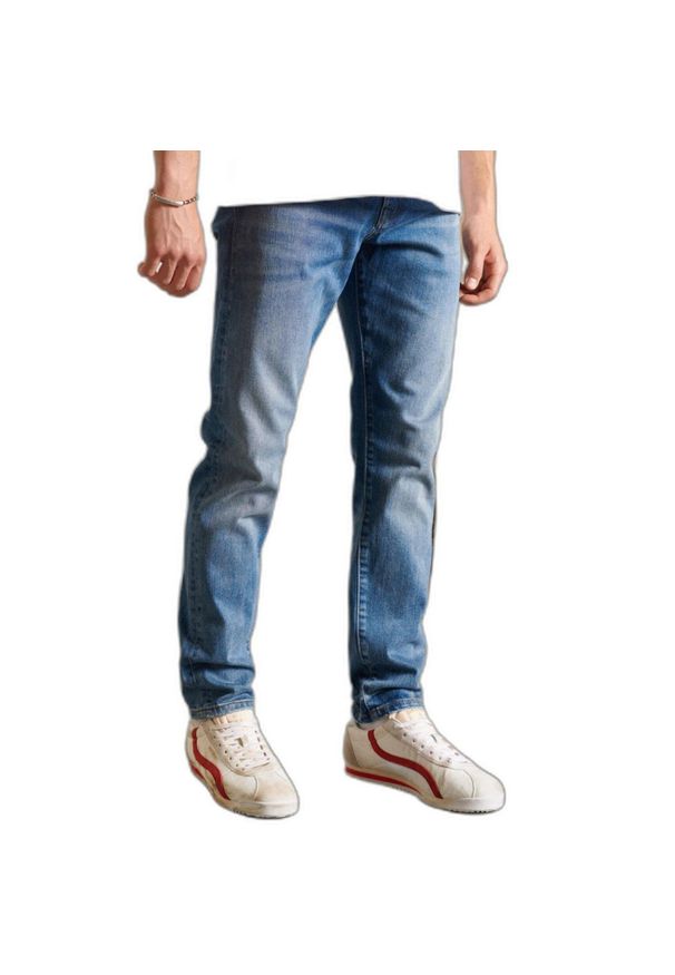 Spodnie turystyczne męskie Superdry Vintage. Kolor: niebieski. Materiał: elastan, bawełna. Sport: turystyka piesza