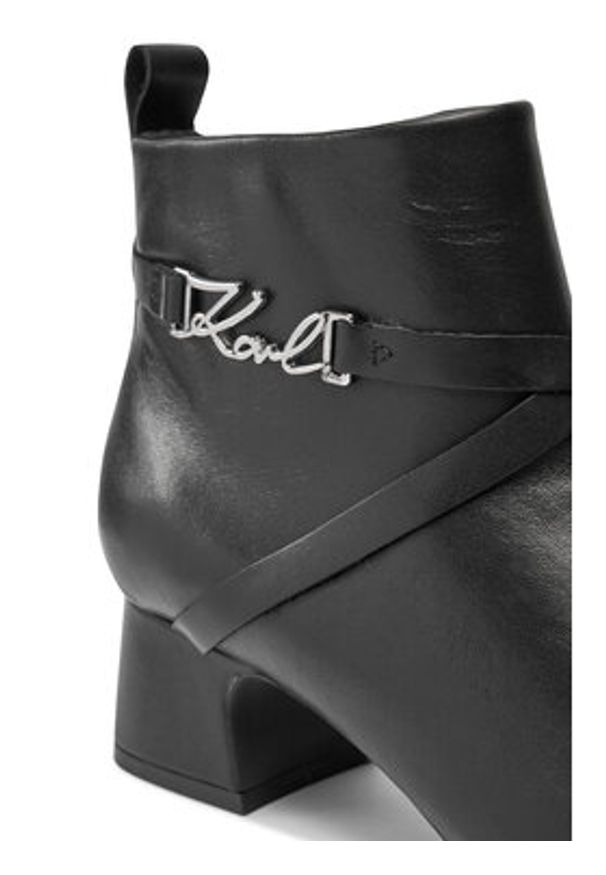 Karl Lagerfeld - KARL LAGERFELD Botki KL30354 Czarny. Kolor: czarny. Materiał: skóra