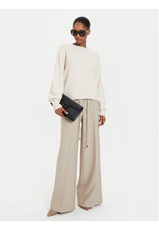 Kontatto Sweter 3M0139 Beżowy Regular Fit. Kolor: beżowy. Materiał: syntetyk