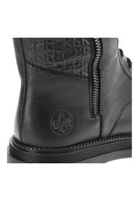Czarne Botki Rieker Ocieplane Buty Damskie. Zapięcie: zamek. Kolor: czarny. Materiał: skóra, futro, syntetyk. Styl: klasyczny #6