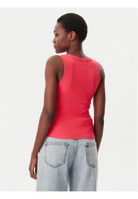 Tommy Jeans Top Essential DW0DW20673 Różowy Slim Fit. Kolor: różowy. Materiał: bawełna
