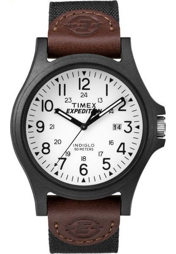 Zegarek Timex TW4B08200 Acadia Expedition męski brązowy męski. Kolor: brązowy