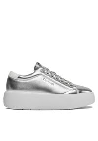 Calvin Klein Sneakersy Bubble Cupsole Lace Up Metallic HW0HW02008 Srebrny. Kolor: srebrny. Materiał: skóra #1