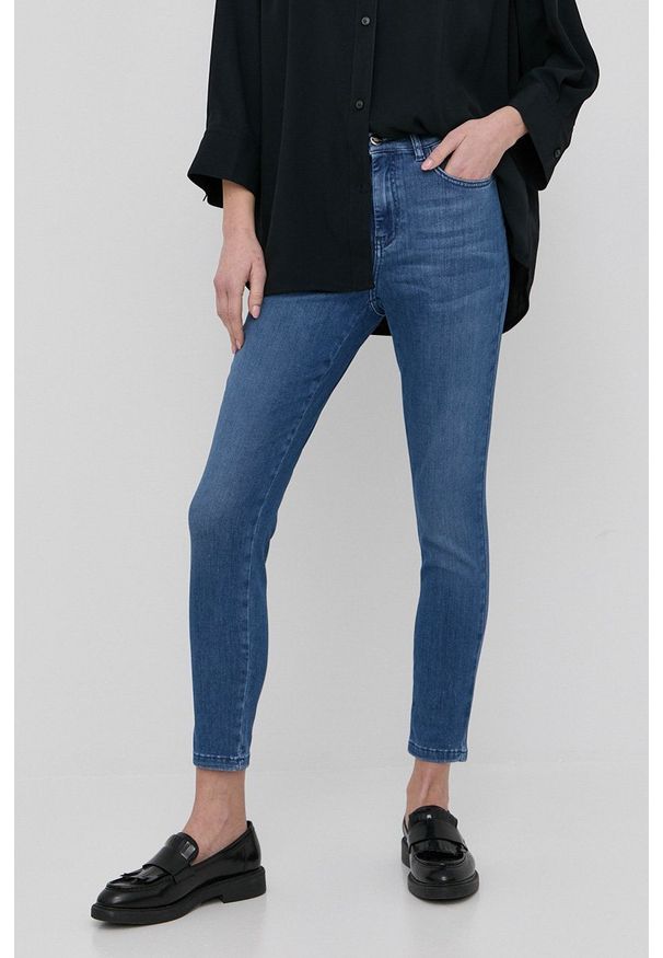 Marella jeansy Waisted damskie medium waist. Kolor: niebieski