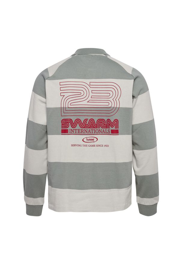 Koszulka polo z długim rękawem Hummel Striped. Typ kołnierza: polo. Kolor: szary. Materiał: bawełna. Długość rękawa: długi rękaw. Długość: długie