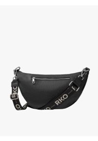 Ryłko - Pojemna nerka-crossbody. Kolor: czarny. Materiał: skórzane. Styl: street #2
