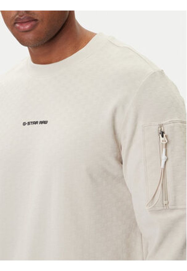 G-Star RAW - G-Star Raw Longsleeve Checquard D26033-D965 Beżowy Regular Fit. Kolor: beżowy. Materiał: bawełna. Długość rękawa: długi rękaw
