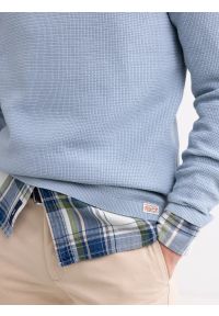 Big-Star - Sweter męski bawełniany błękitny Neilon 400. Okazja: na co dzień, do pracy. Kolor: niebieski. Materiał: bawełna. Wzór: ze splotem. Styl: klasyczny, casual #4