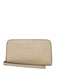 Armani Exchange Duży Portfel Damski 948451 CC793 U1092 Beżowy. Kolor: beżowy. Materiał: skóra