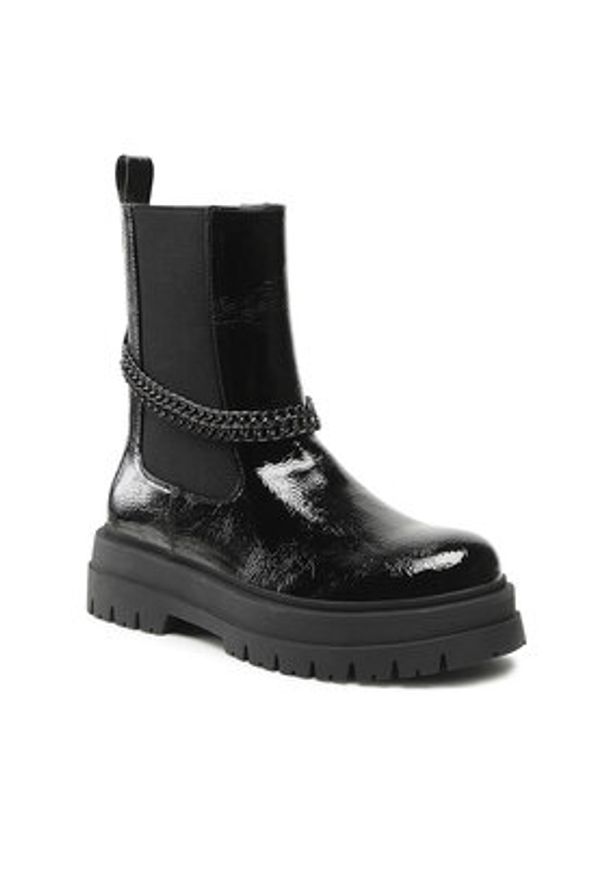 DeeZee Botki H13119-4 Czarny. Kolor: czarny. Materiał: skóra