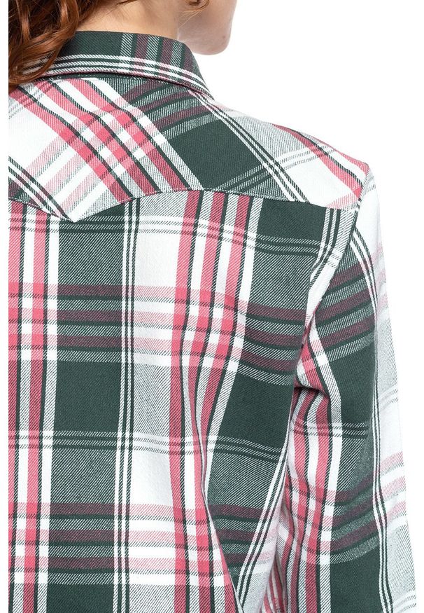 Wrangler - KOSZULA WRANGLER BOYFRIEND WESTERN PINE W5Q1LKG01 112130286. Okazja: na co dzień. Materiał: materiał. Styl: casual