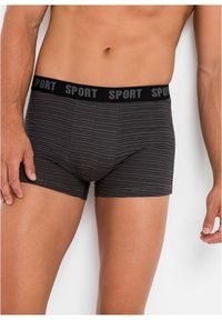 bonprix - Bokserki o dopasowanym kroju z bawełną (3 pary). Kolor: czarny, czerwony. Materiał: bawełna. Wzór: nadruk, paski, gładki #1