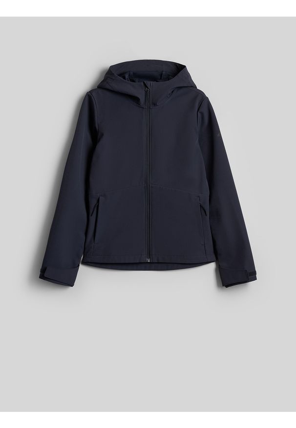 4f - 4F Kurtka softshell wiatroodporna membrana 5000 damska - granatowa XL. Kolor: niebieski. Materiał: softshell. Sport: turystyka piesza