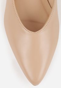 Renee - Ciemnobeżowe Balerinki Vices Ozdobione Migdałowym Noskiem Neoranea. Okazja: na co dzień. Kolor: beżowy. Materiał: jeans. Wzór: aplikacja. Styl: casual, klasyczny, elegancki #5