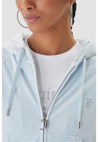 Juicy Couture - JUICY COUTURE Błękitna bluza damska Madison Outline, Rozmiar S. Okazja: na co dzień. Kolor: niebieski. Materiał: materiał. Styl: casual #4