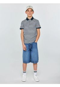 Big-Star - Koszulka chłopięca polo w paski granatowa Fiker 403. Typ kołnierza: polo. Kolor: niebieski. Materiał: dzianina. Długość rękawa: krótki rękaw. Długość: krótkie. Wzór: paski. Styl: klasyczny, sportowy #5