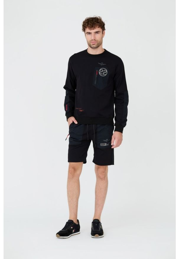 Aeronautica Militare - AERONAUTICA MILITARE Czarna męska bluza, Rozmiar 3XL. Kolor: czarny