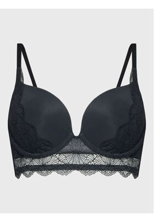 Wonderbra Biustonosz z fiszbiną WB000B2P Czarny. Kolor: czarny. Materiał: syntetyk